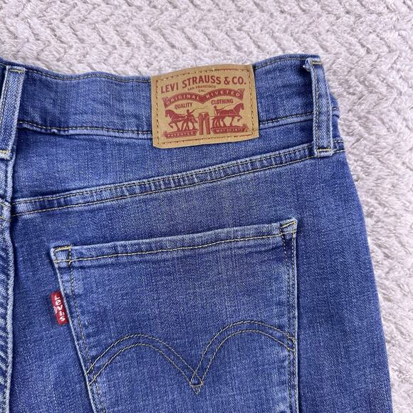Levis Jeans Womens Size 6 Blue Mid Rise Bootcut 28x32 Stretch Med Wash Western - Picture 6 of 16